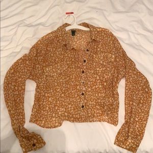 Yellowish orange floral button down size small